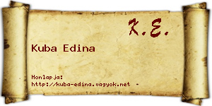 Kuba Edina névjegykártya