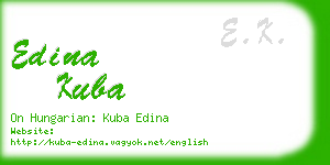 edina kuba business card